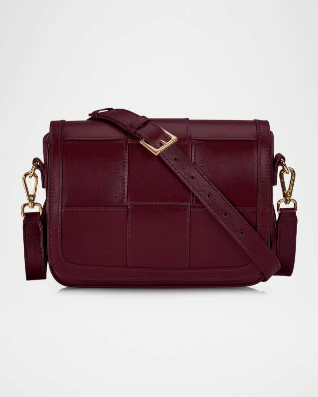 Lily Flap Woven Leather Crossbody Bag